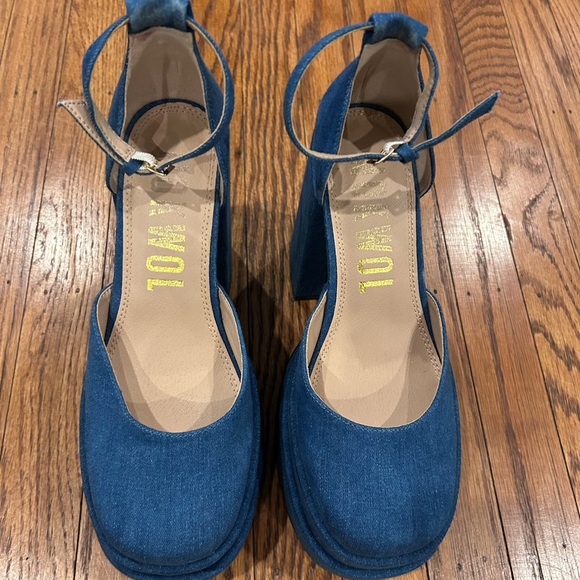 Dolls Kill Denim Blue Platform Heels - Picture 7 of 7